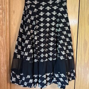 Effie's Heart Black and White Midi Skater Skirt